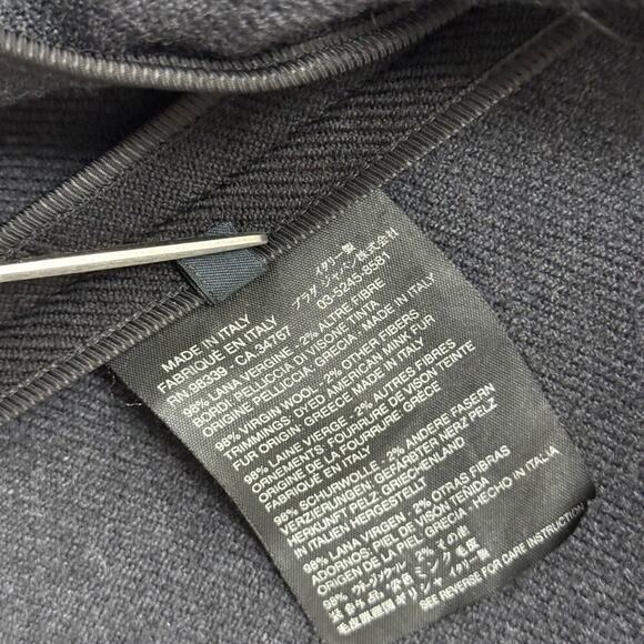 Prada Black Wool Jacket with Fur Trim – Size 40 – Made in Italy - Picture 8 of 11